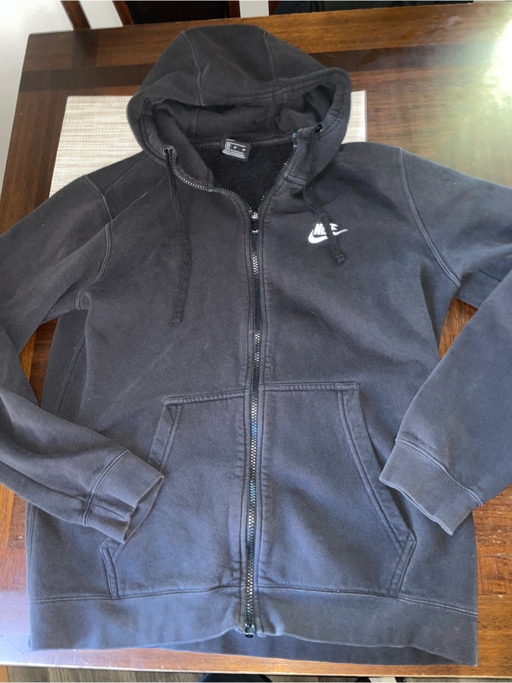 Nike Black Full Zip Hoodie Women’s Medium Fleece Sweatshirt